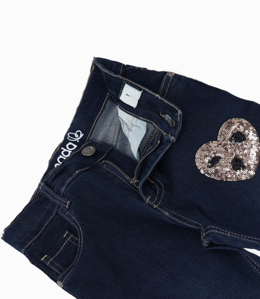 Jeans niña con flecos