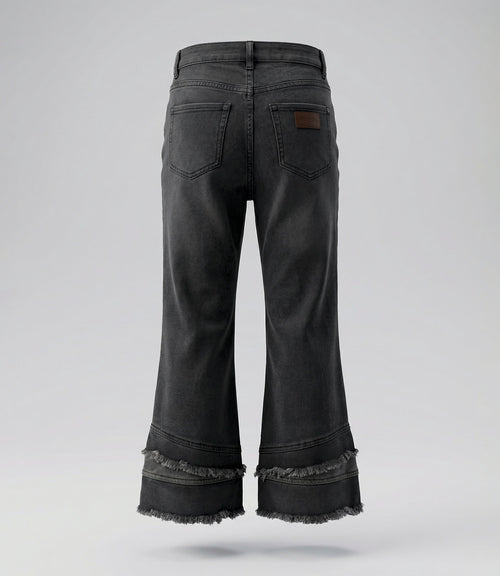 Jeans niña con flecos 2 años / Gris