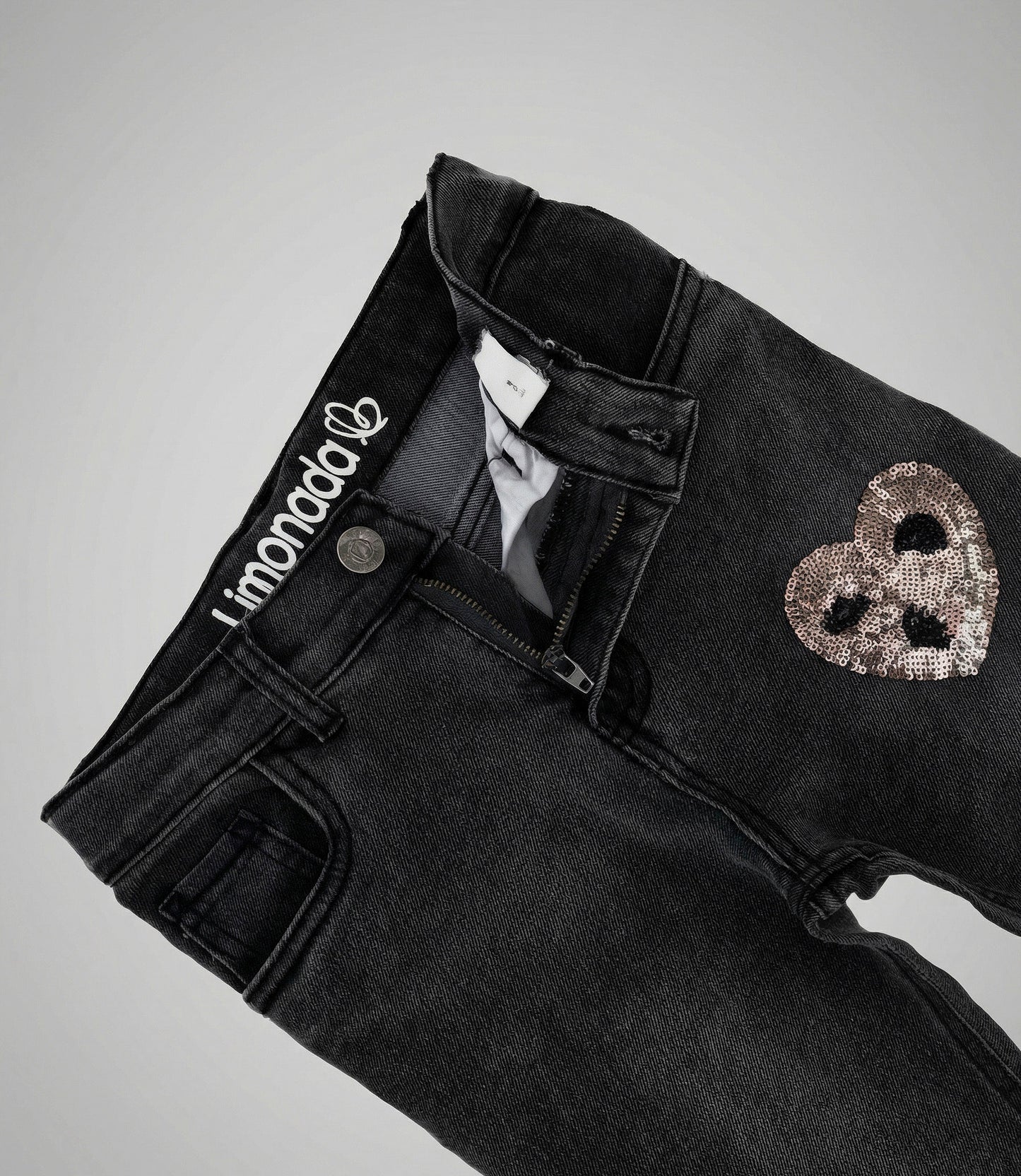Jeans niña con flecos 2 años / Gris
