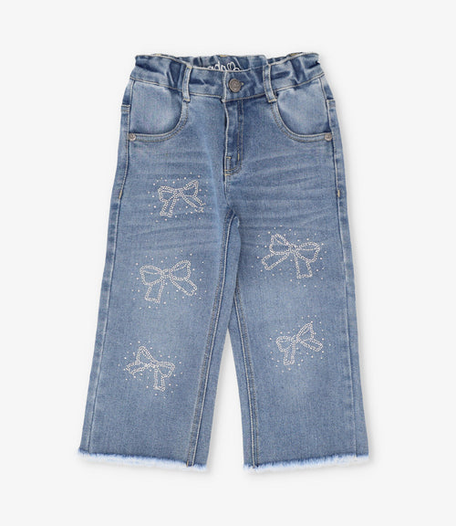 Jeans niña con lazos 2 años / Azul Marino