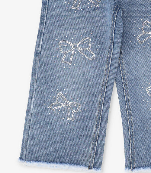 Jeans niña con lazos 2 años / Azul Marino