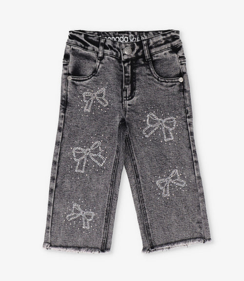 Jeans niña con lazos 2 años / Negro