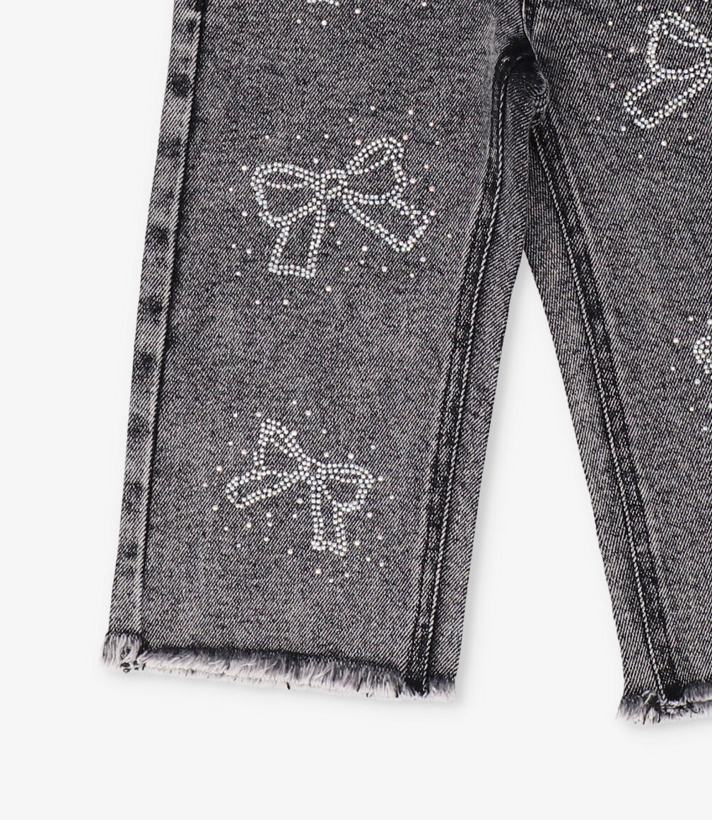 Jeans niña con lazos 2 años / Negro
