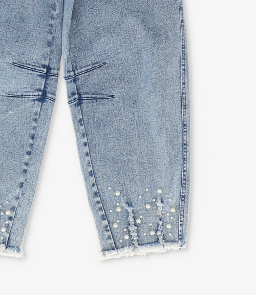 Jeans niña balloon con brillos 2 años / Azul Marino