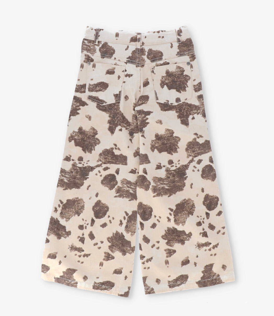 Jeans niña animal print 2 años / Crudo