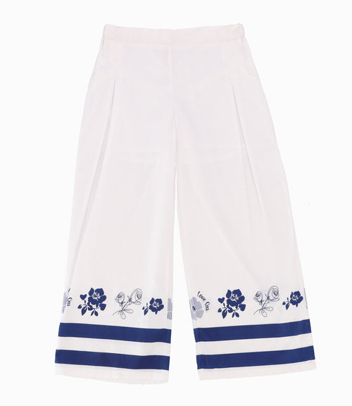 Pantalón Niña Con Flores 2 años / Blanco