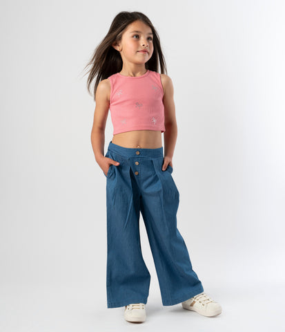 Pantalón niña denim