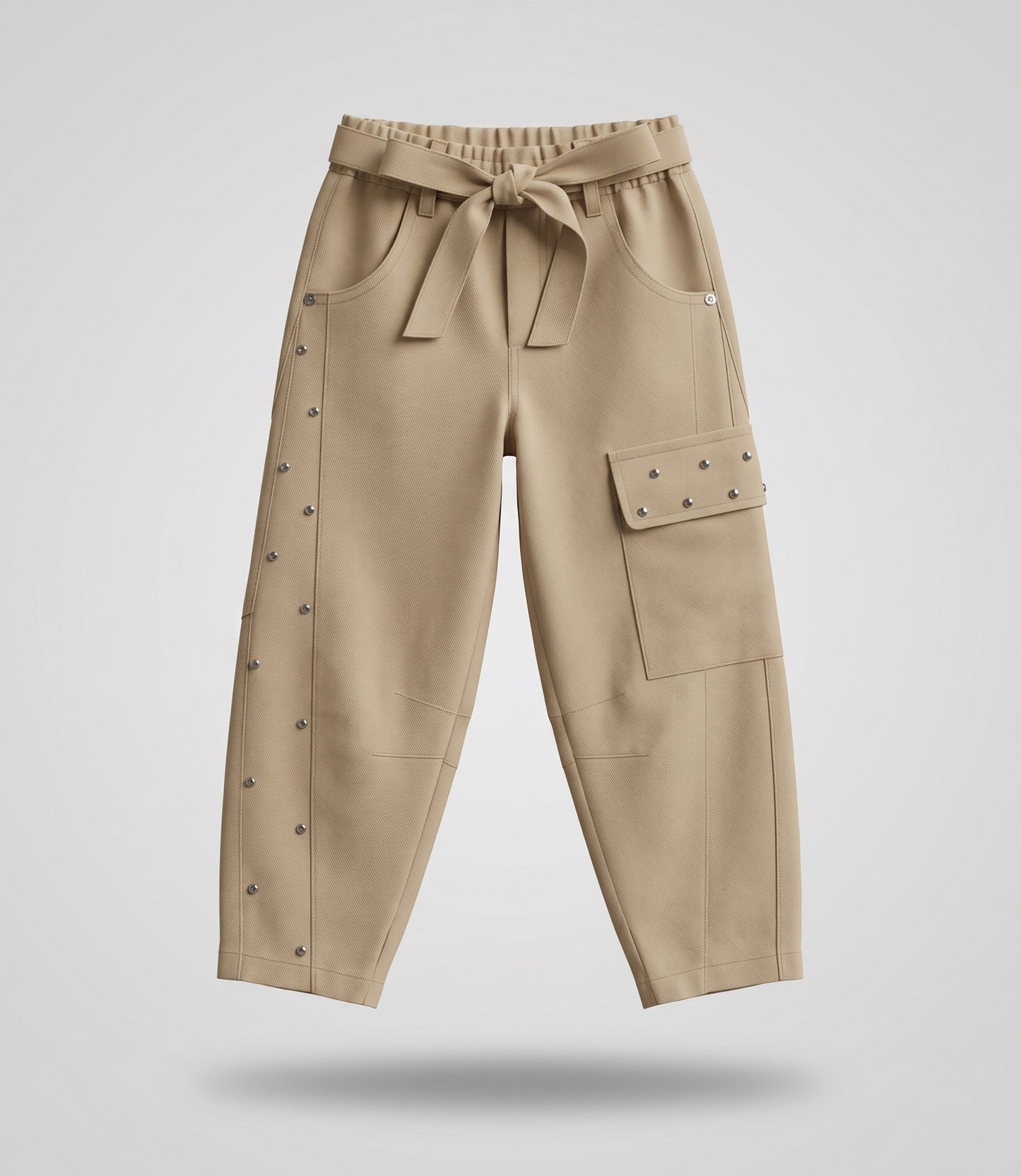 Pantalón niña cargo con brillos 2 años / Beige