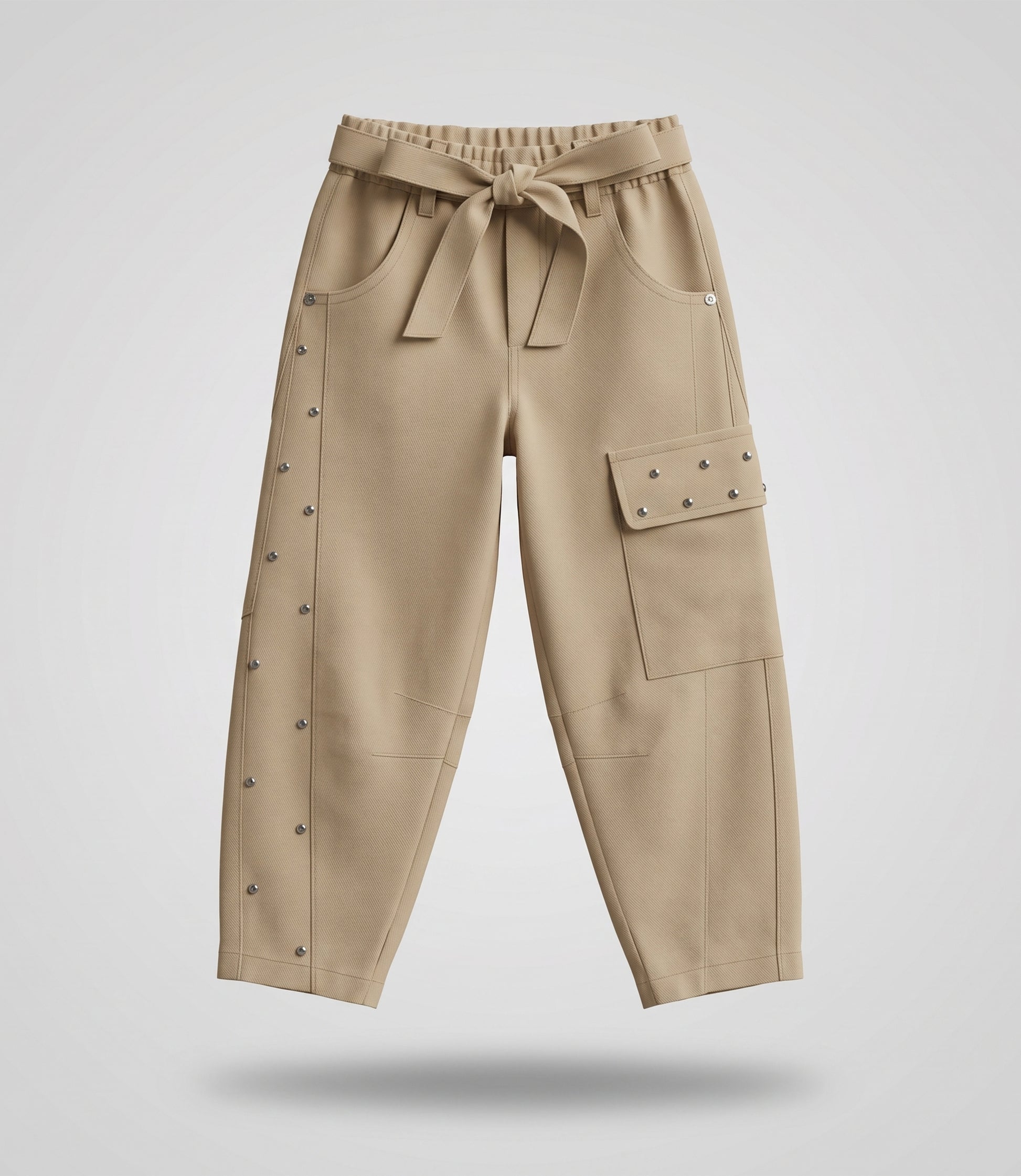 Pantalón niña cargo con brillos 2 años / Beige