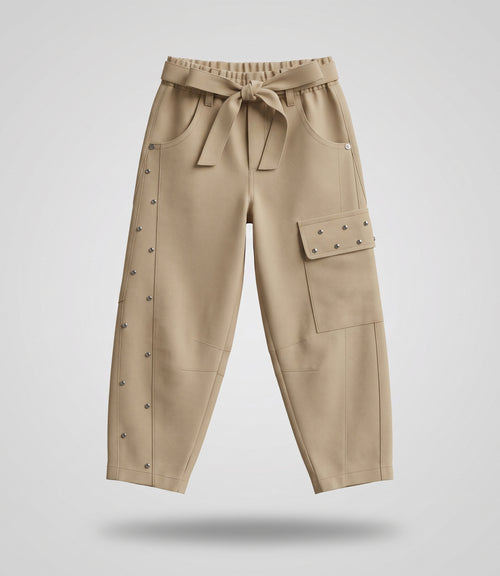 Pantalón niña cargo con brillos 2 años / Beige
