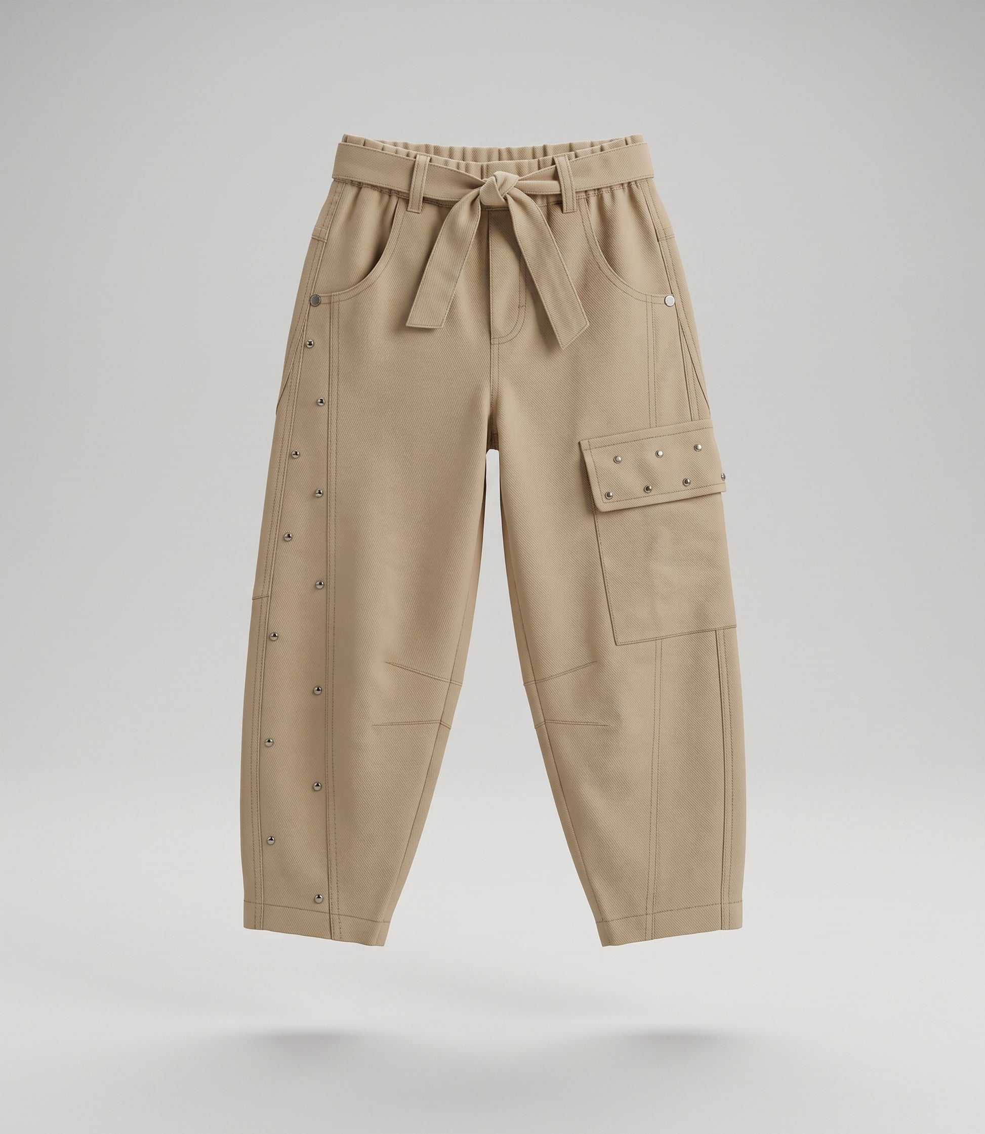 Pantalón niña cargo con brillos 2 años / Beige