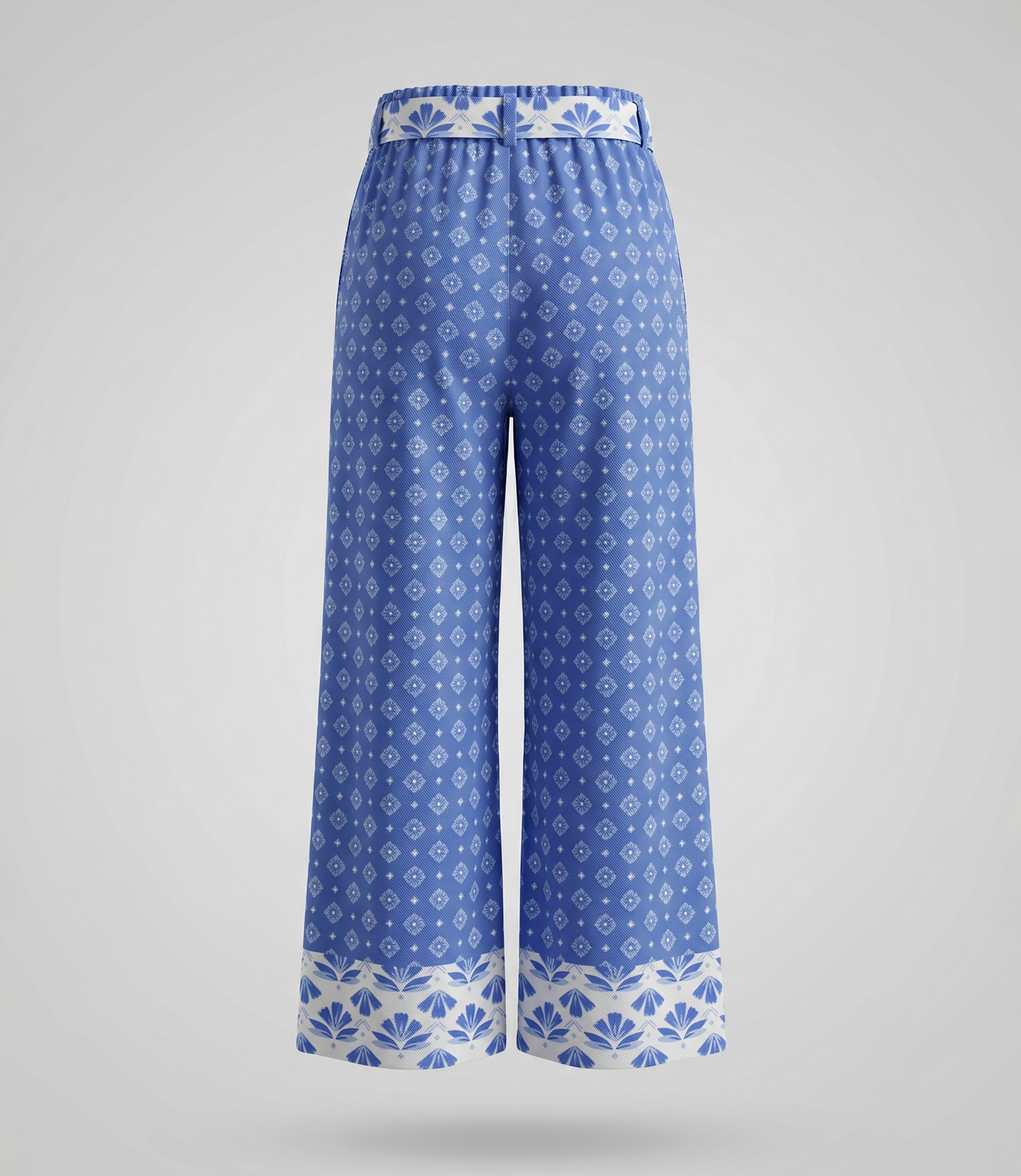 Pantalón niña de lino boho 2 años / Azul
