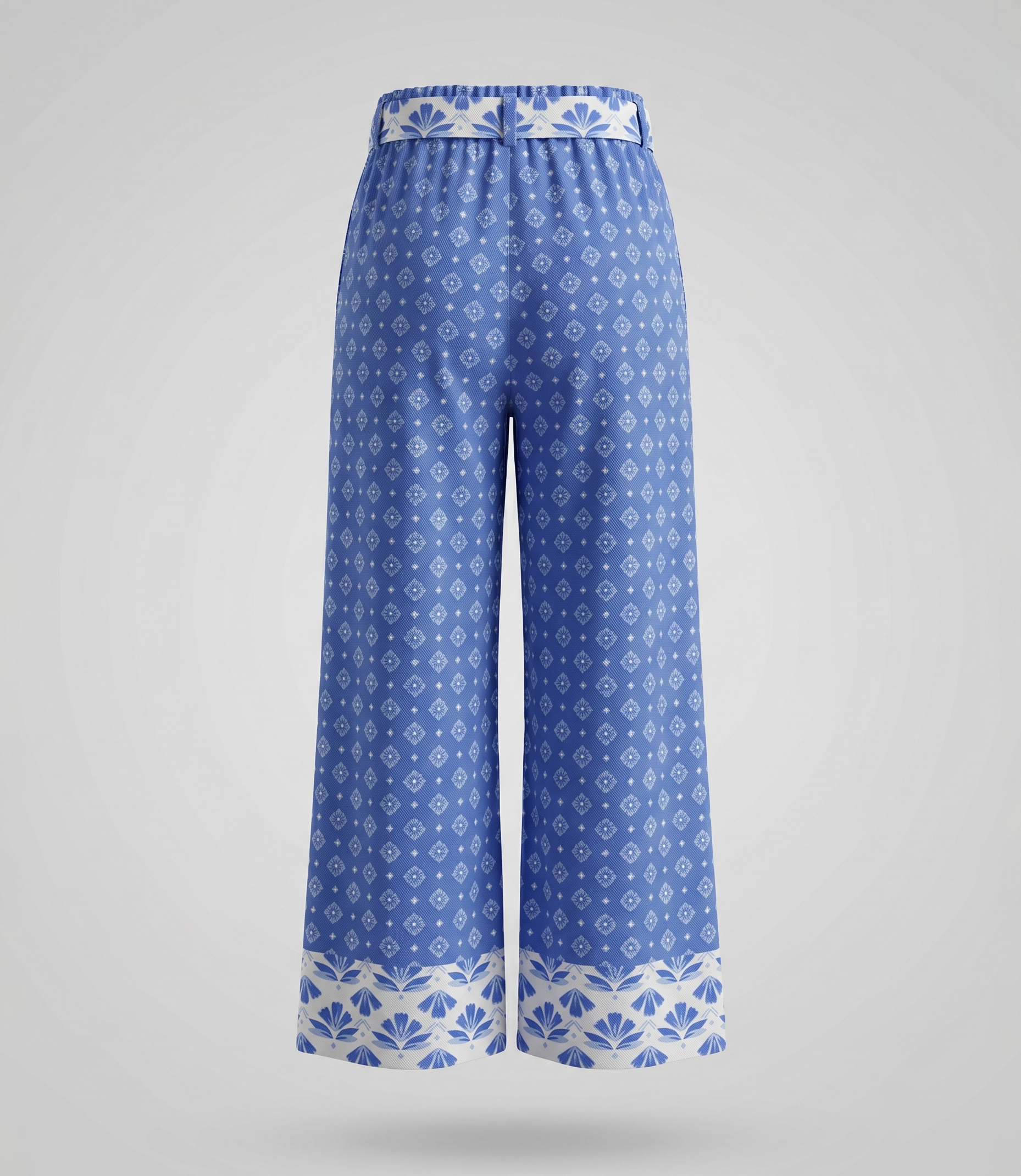 Pantalón niña de lino boho 2 años / Azul