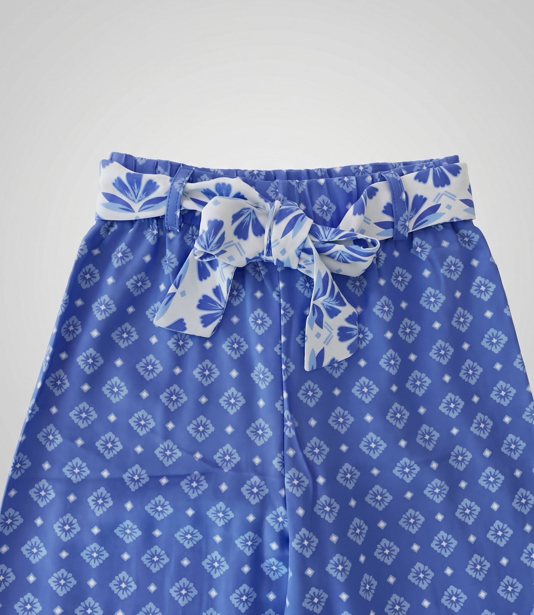 Pantalón niña de lino boho 2 años / Azul