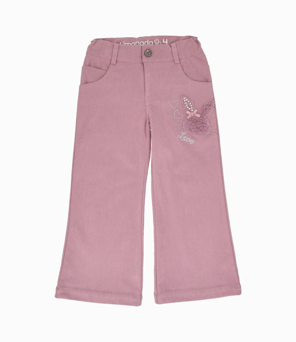 Pantalón niña wide leg 2 años / Palo Rosa