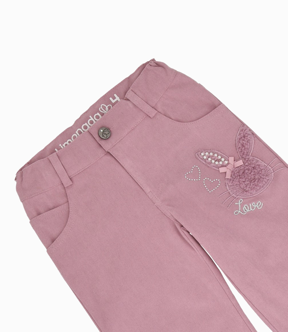 Pantalón niña wide leg 2 años / Palo Rosa