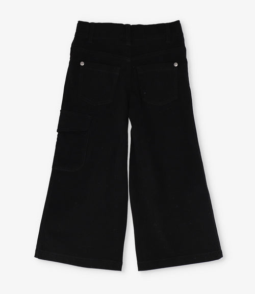 Pantalón niña de cotelé con brillos 2 años / Negro