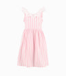 Vestido A Rayas Niña Rosado