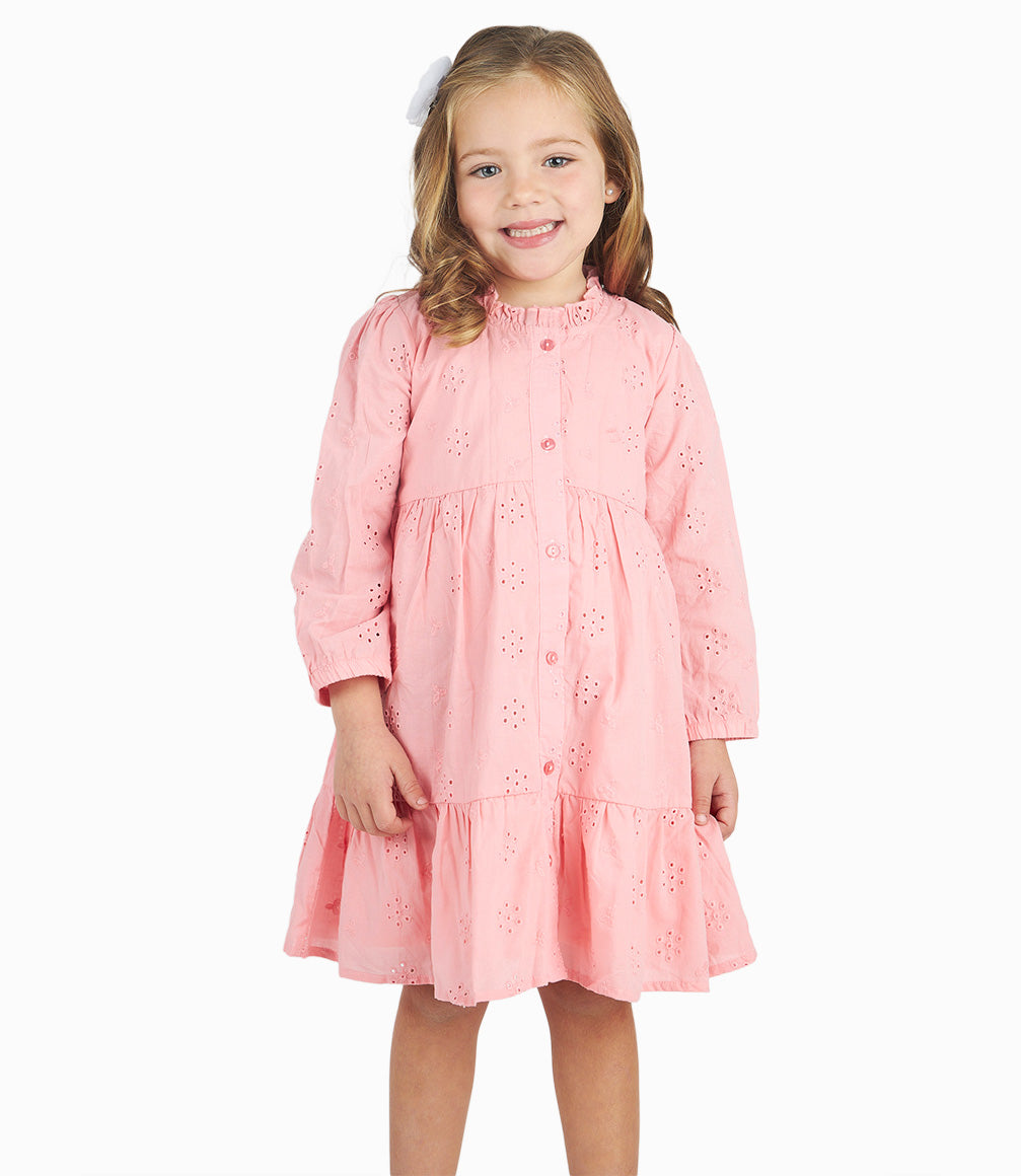 Vestido Niña Bordado Coral 2 años / Coral