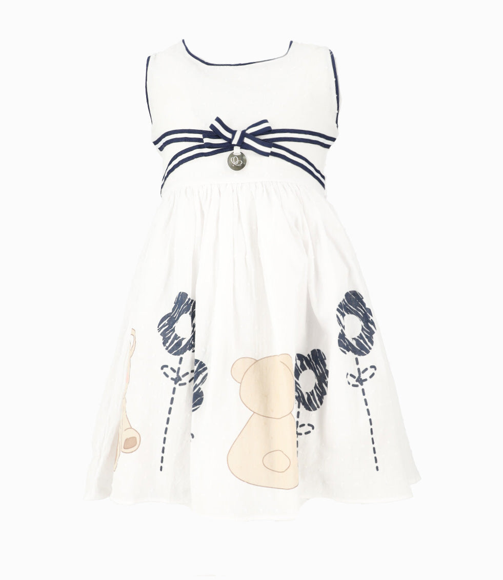 Vestido Niña Con Oso 2 años / Azul Marino