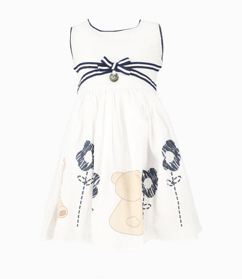 Vestido Niña Con Oso 2 años / Azul Marino