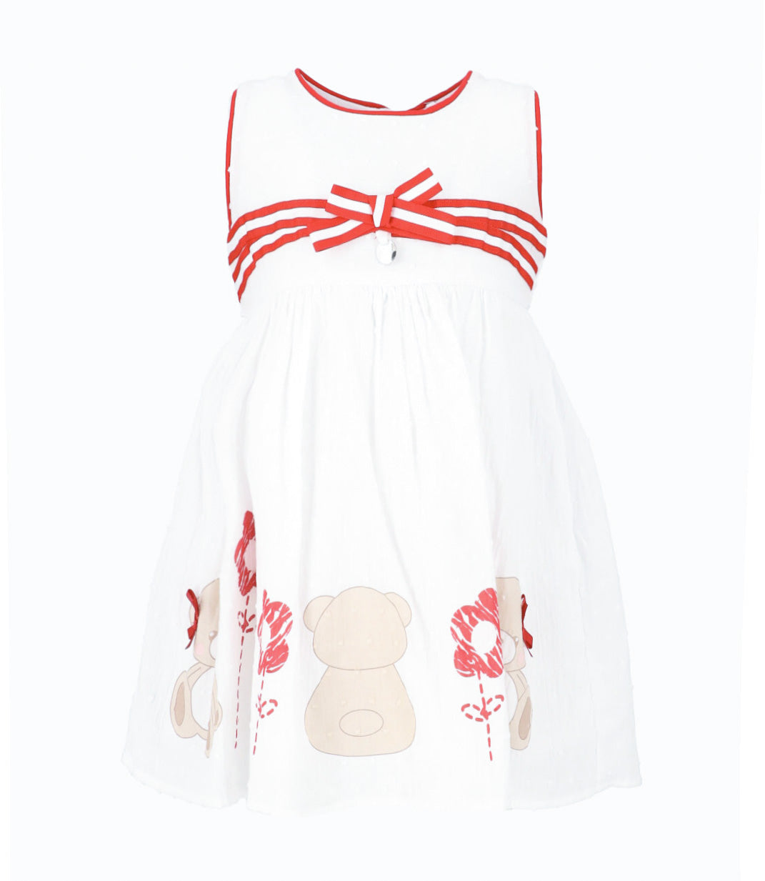 Vestido Niña Con Oso 4 años / Rojo
