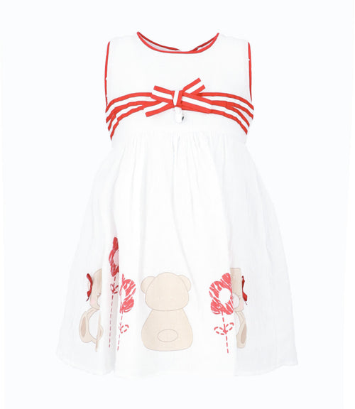 Vestido Niña Con Oso 4 años / Rojo