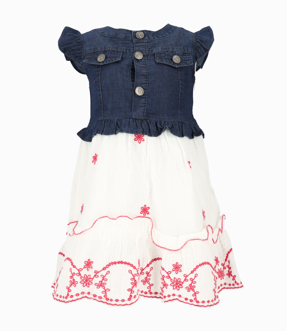 Vestido Niña Con Vuelos 2 años / Azul Marino