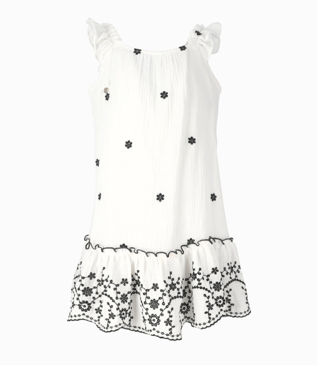 Vestido Niña Con Flores Bordadas 2 años / Negro