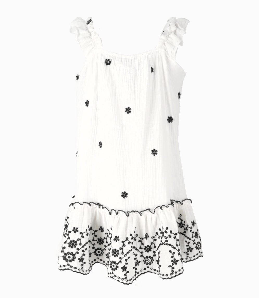 Vestido Niña Con Flores Bordadas 2 años / Negro