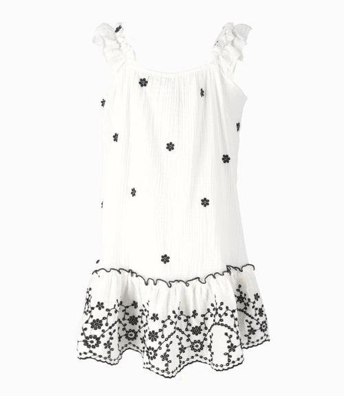 Vestido Niña Con Flores Bordadas 2 años / Negro