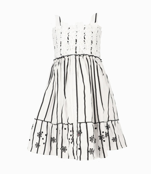 Vestido Niña Con Rayas 2 años / Blanco