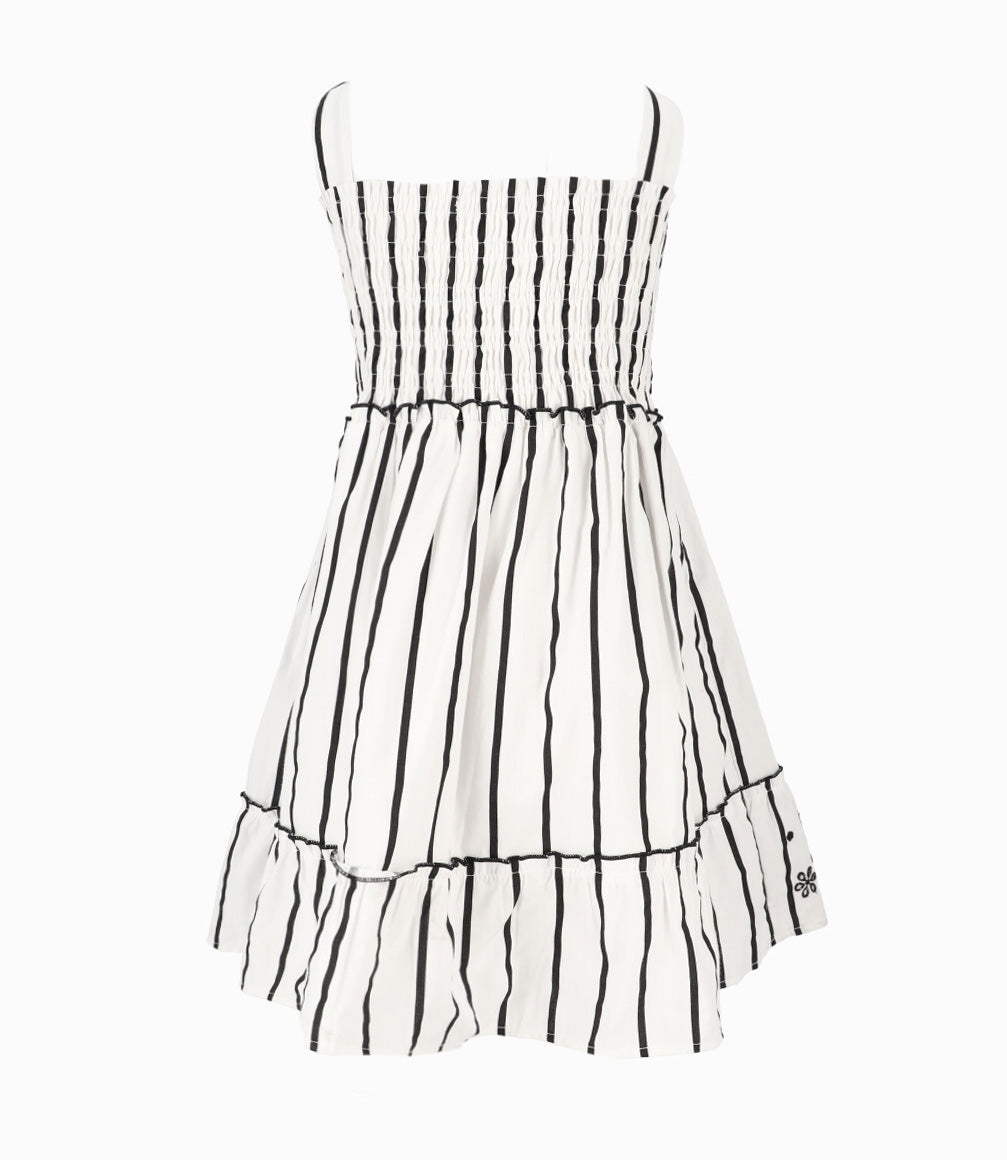 Vestido Niña Con Rayas 2 años / Blanco