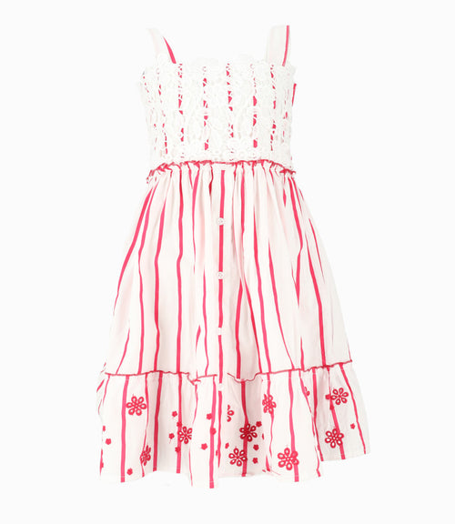 Vestido Niña Con Rayas 2 años / Frambuesa
