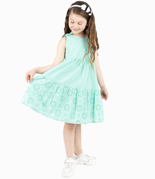 Vestido Niña Con Flores 2 años / Menta