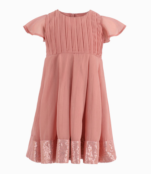 Vestido Niña Con Vuelos 2 años / Palo Rosa