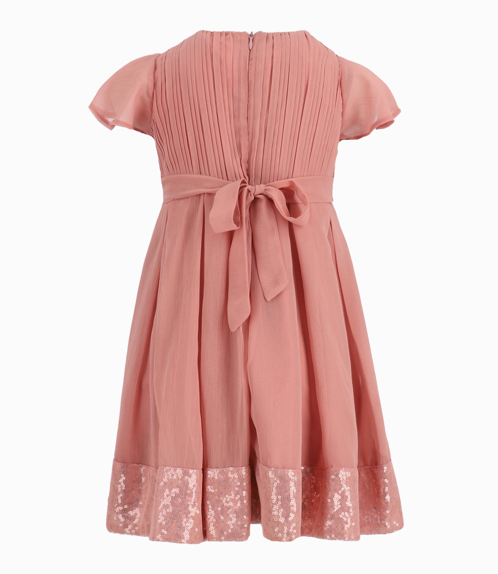 Vestido Niña Con Vuelos 2 años / Palo Rosa