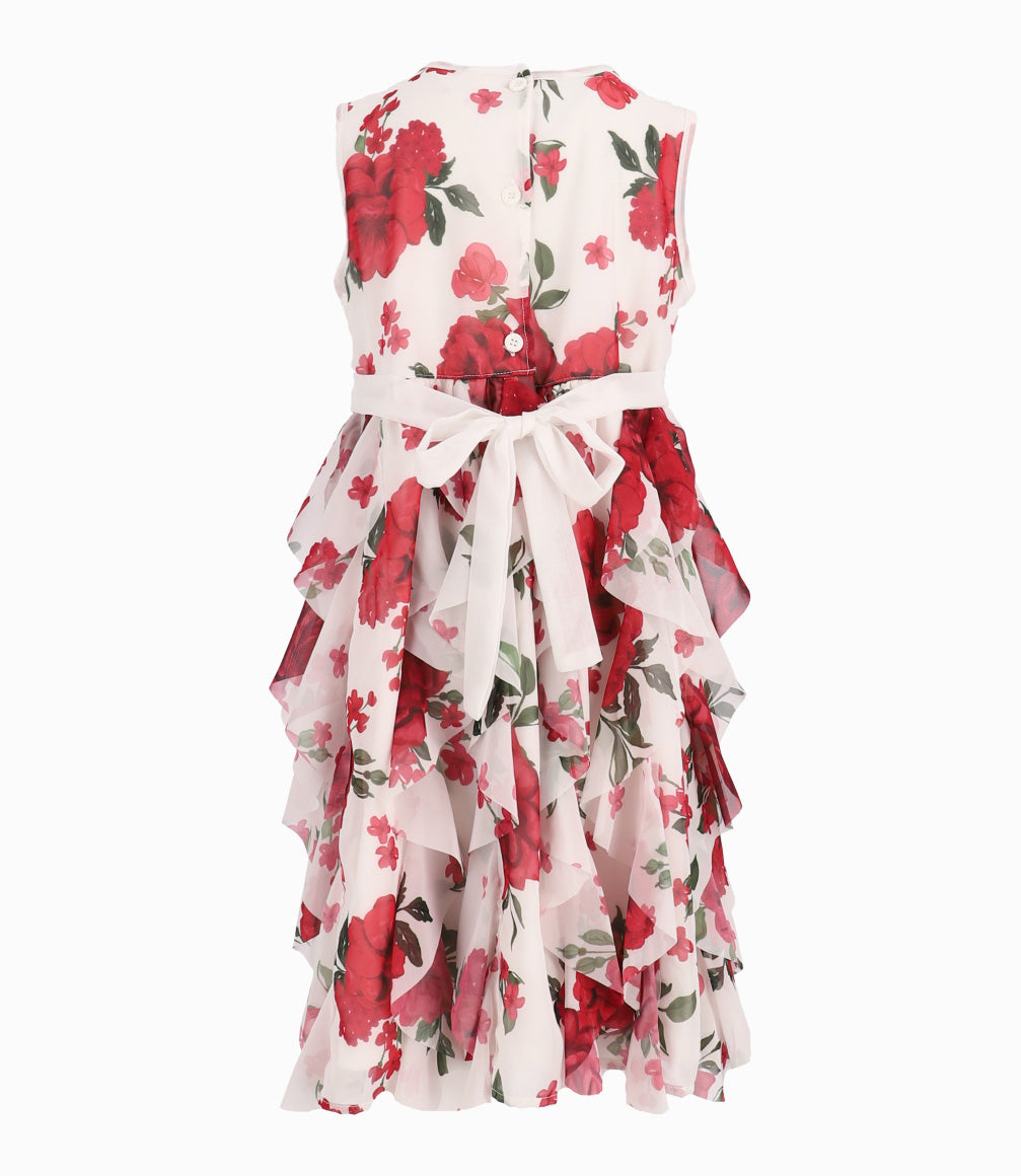 Vestido Niña Con Vuelos Y Flores