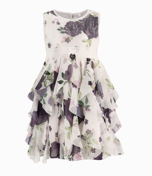 Vestido Niña Con Vuelos Y Flores