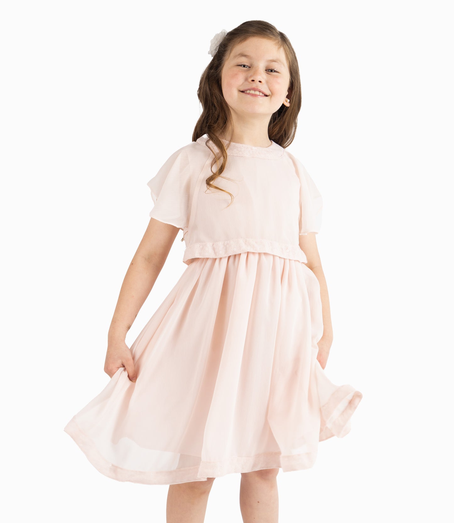 Vestido Niña Con Vuelos 2 años / Palo Rosa