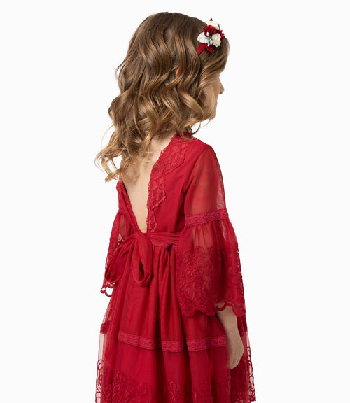 Vestido Niña Con Lazo 2 años / Rojo