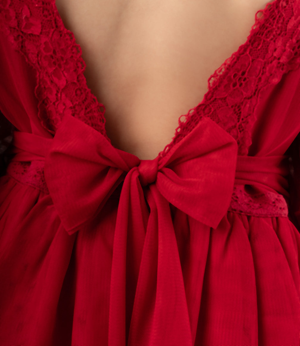 Vestido Niña Con Lazo 2 años / Rojo