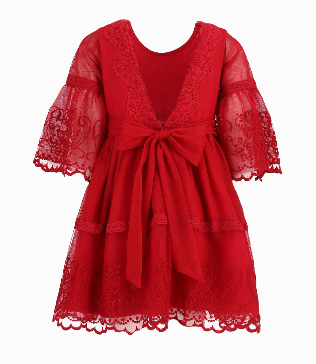 Vestido Niña Con Lazo