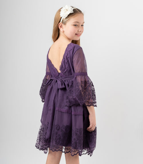 Vestido Niña Con Lazo