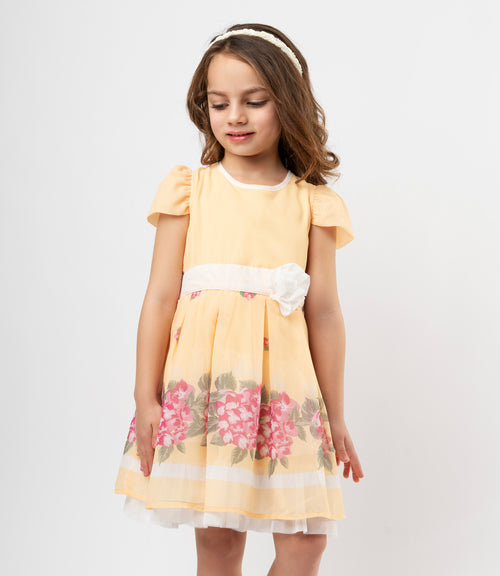 Vestido niña plisado con flores