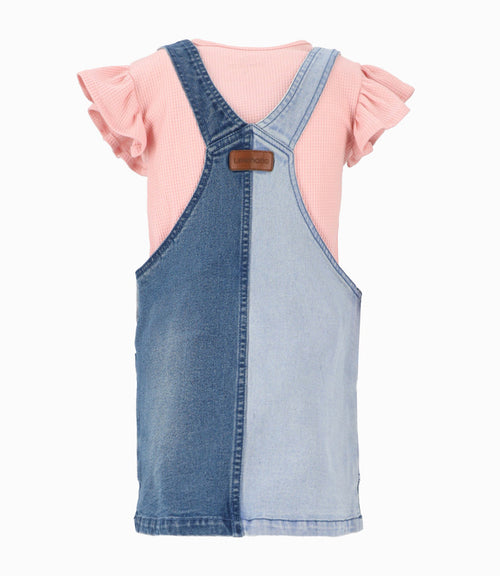 Vestido niña bicolor con polera 2 años / Celeste