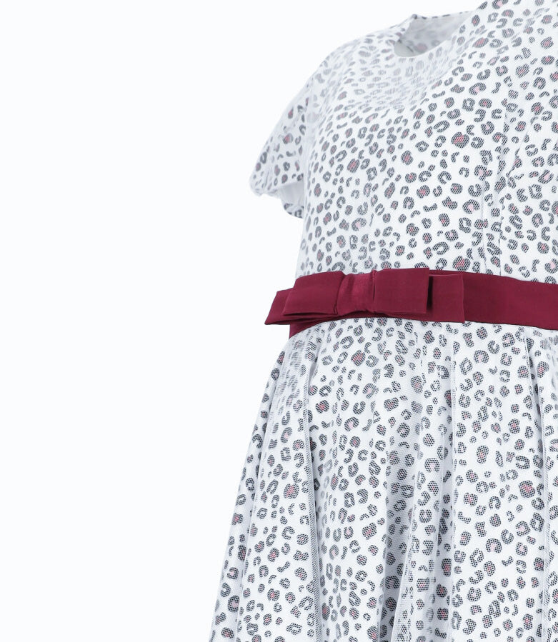 Vestido Niña animal print 2 años / Blanco