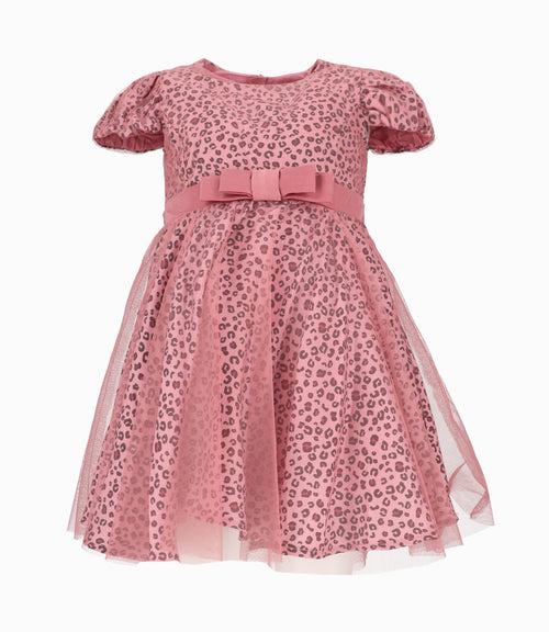 Vestido Niña animal print 2 años / Palo Rosa