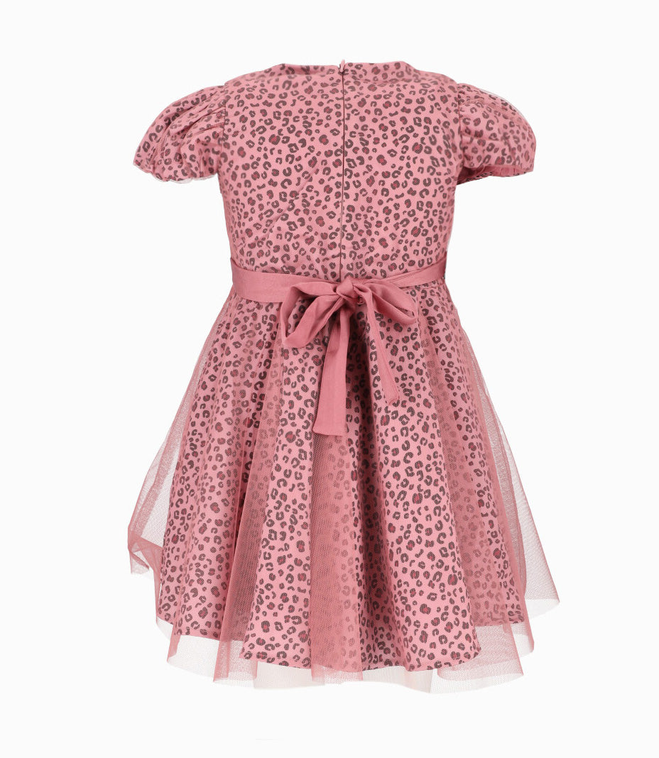 Vestido Niña animal print 2 años / Palo Rosa