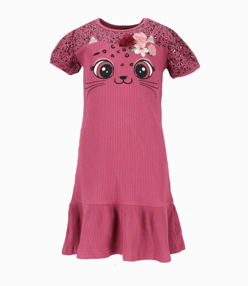 Vestido Niña con vuelo 2 años / Burdeo